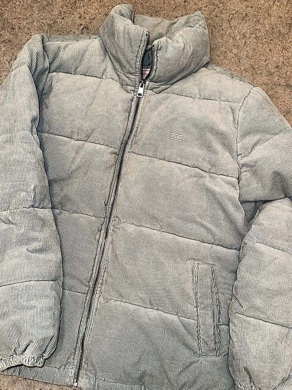 Levi's Corduroy Puffer Jacket Gray Large